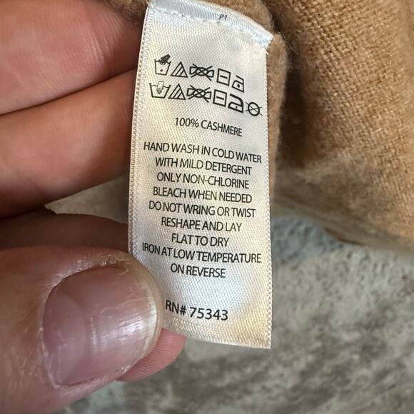 Rachel Zoe Camel Brown Cashmere Open Cardigan Sweater Longline PXS XS Petite - Picture 7 of 10